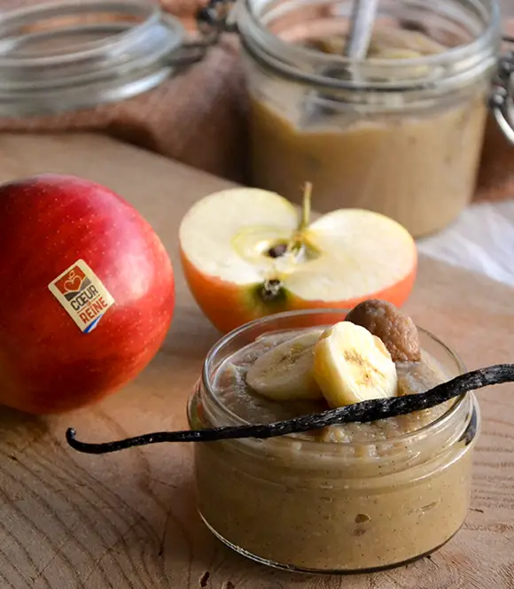Compote de pomme-banane-marron à la vanille